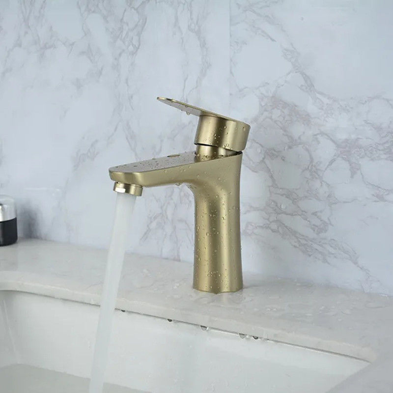 SUS304 Paslanmaz Çelik Tek Delikli Tek Kulplu Lavabo Bataryası Mat Siyah Krom SN Altın