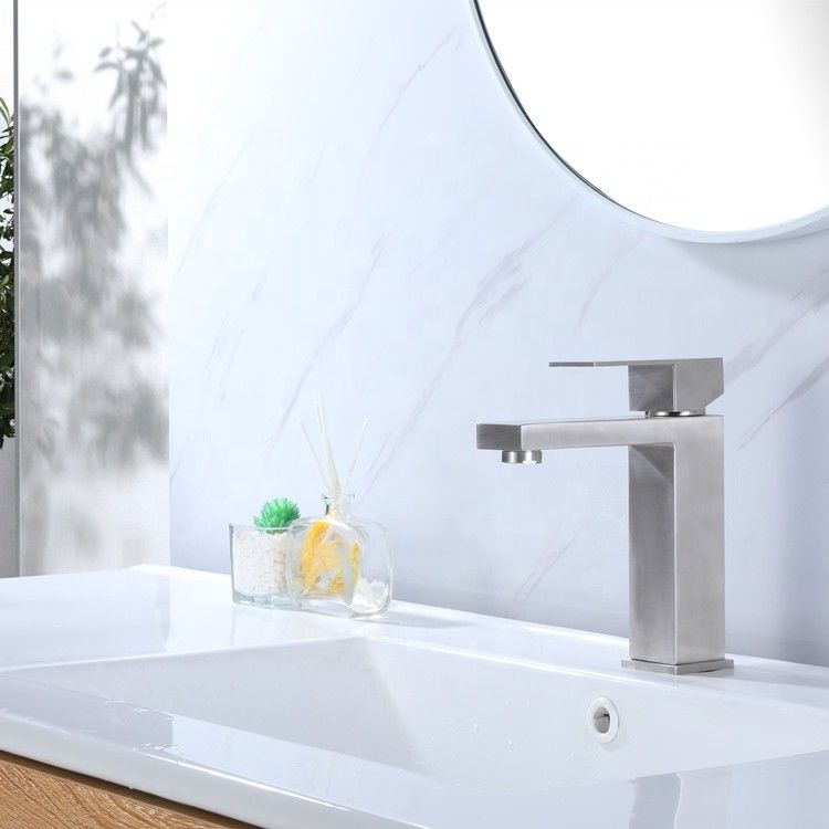 SUS304 Paslanmaz Çelik Tek Delikli Tek Kulplu Lavabo Bataryası Mat Siyah Krom SN Altın