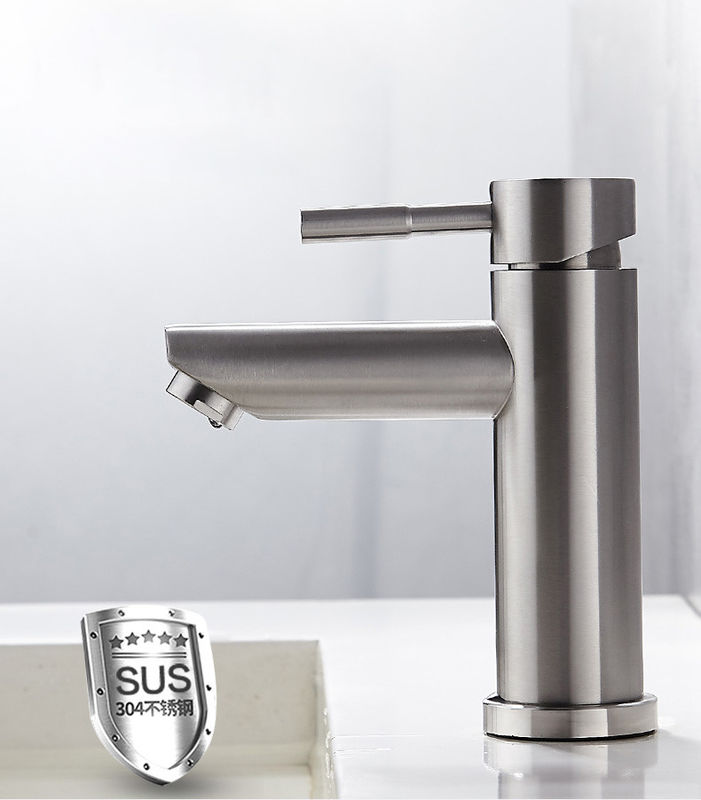 SUS304 Paslanmaz Çelik Tek Delikli Tek Kulplu Lavabo Bataryası Mat Siyah Krom SN Altın