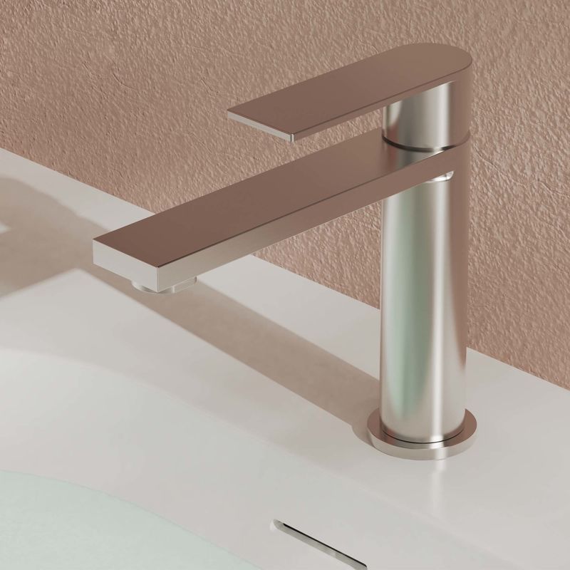 SUS304 Paslanmaz Çelik Tek Delikli Tek Kulplu Lavabo Bataryası Mat Siyah Gri SN Altın