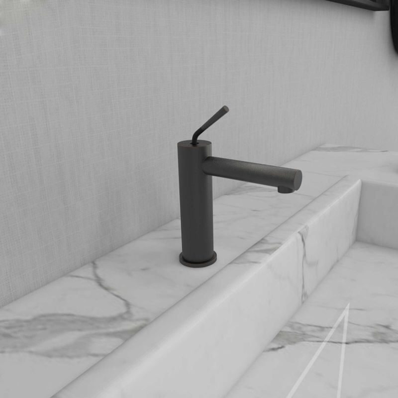 Minimalist SUS304 Banyo Bataryaları Tek Kulplu Mat Siyah SN Gemi Lavabo Bataryası