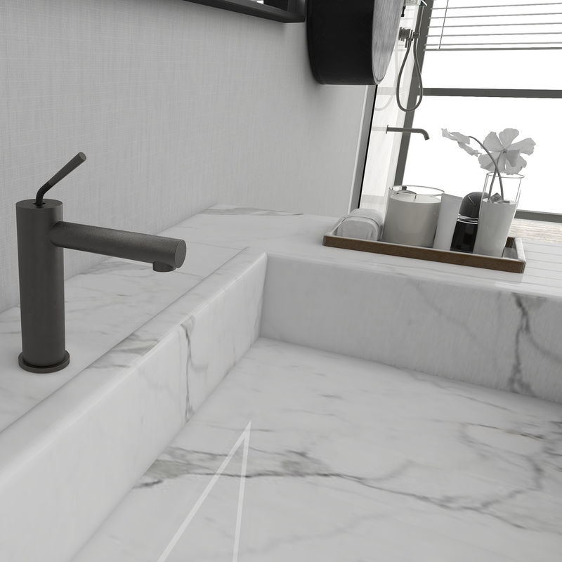 Minimalist SUS304 Banyo Bataryaları Tek Kulplu Mat Siyah SN Gemi Lavabo Bataryası