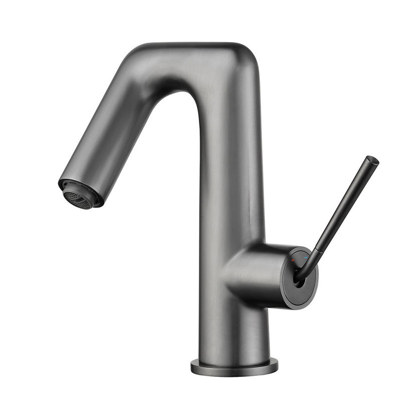 Pirinç Modern Tek Delikli Tek Kulplu Lavabo Bataryası Krom Mat Siyah Altın Gri