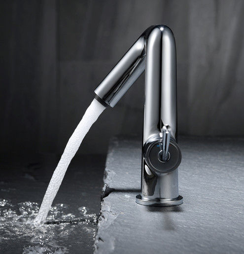 Pirinç Modern Tek Delikli Tek Kulplu Lavabo Bataryası Krom Mat Siyah Altın Gri