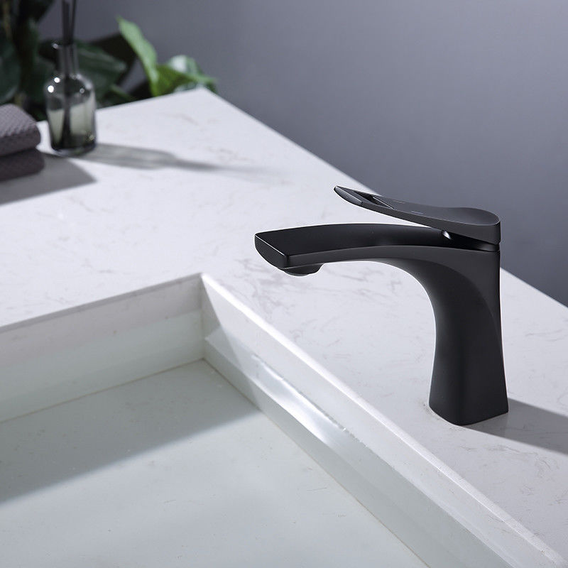 Pirinç Modern Tek Delikli Tek Kulplu Lavabo Bataryası Krom Mat Siyah Altın Gri