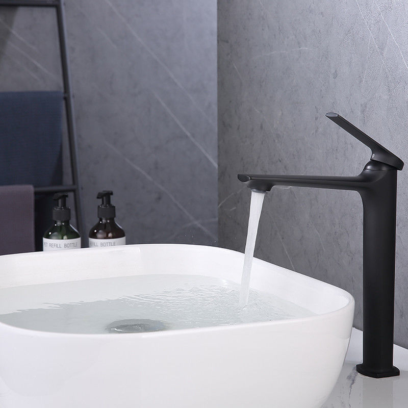 Pirinç Modern Gemi Tek Delikli Tek Kulplu Lavabo Mikser Dokunun Krom Mat Siyah Altın Gri