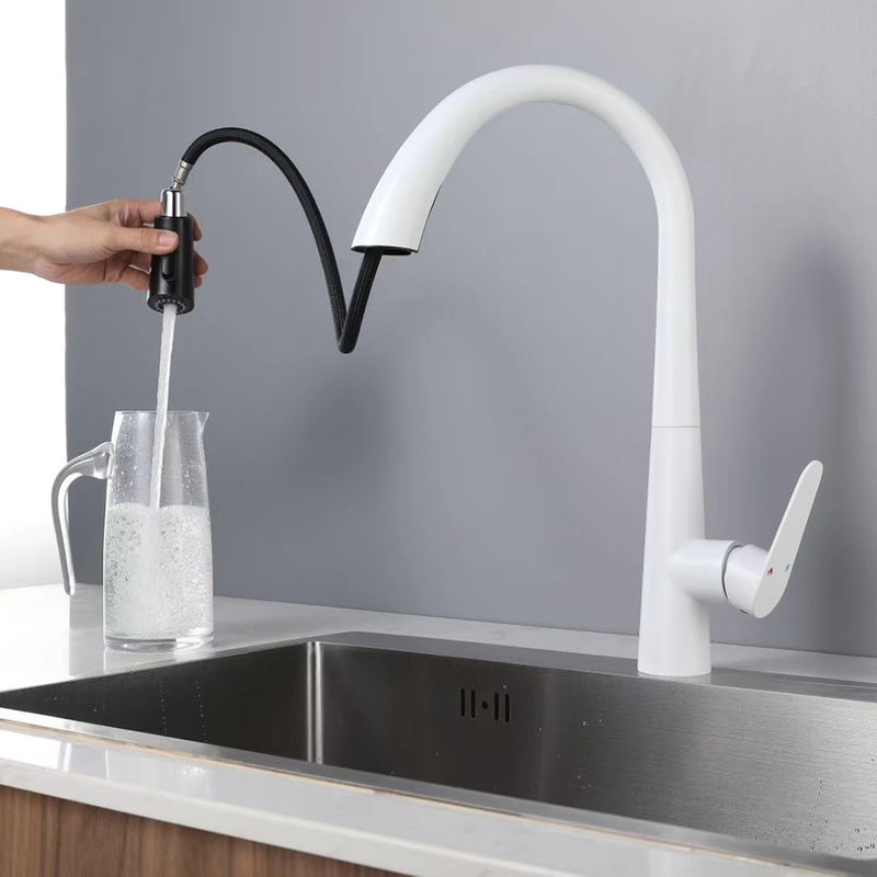 Fabrika Fiyatı En İyi Kalite 3 Fonksiyon Beyaz Yüksek Yay Mutfak Karıştırıcı Çöp Fırlatma Spray ile